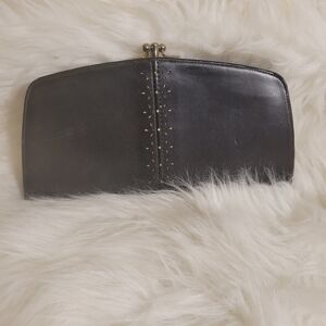 Vtg Black Baronet Kisslock Wallet